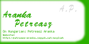 aranka petreasz business card